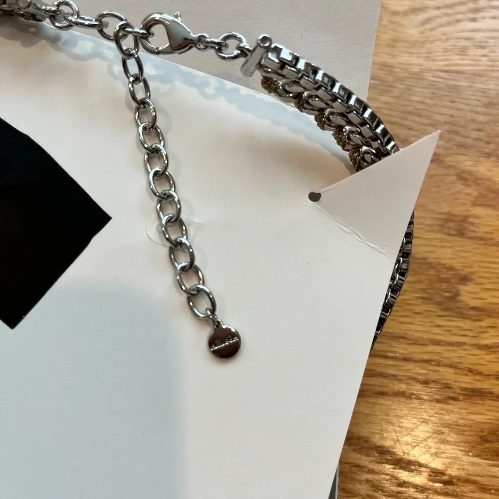 New NWT Stella Dot Cassady Mixed Metal Chunky Necklace Statement Size Adjustable